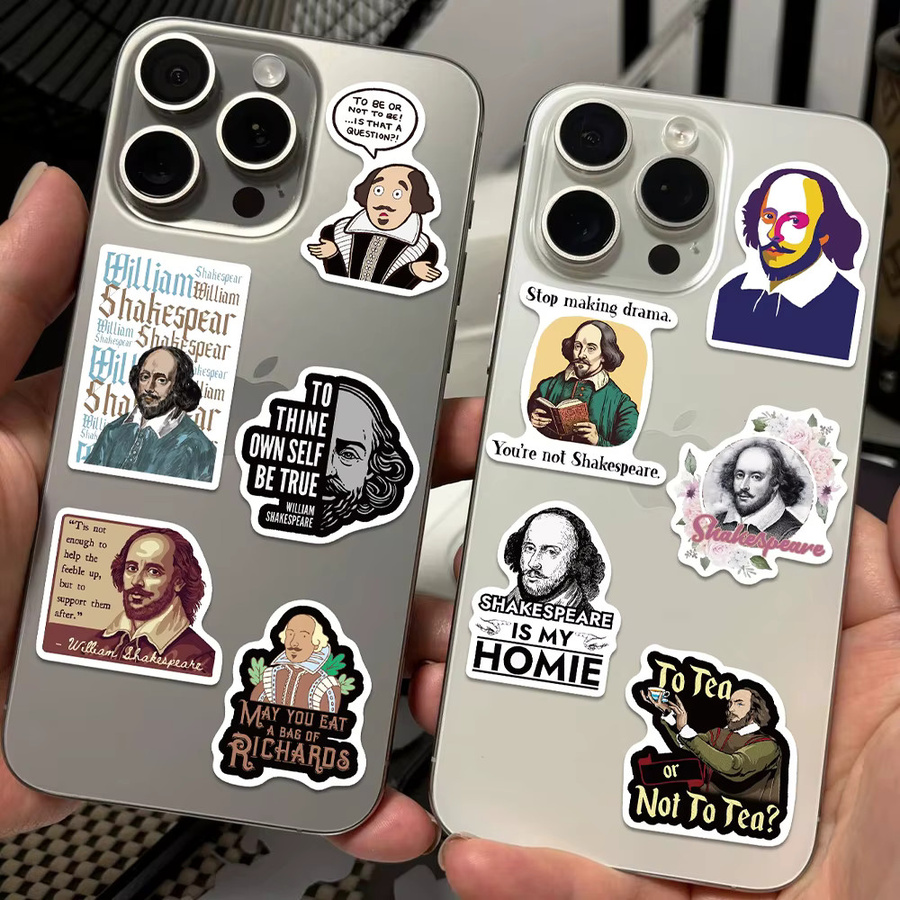 50 Stück Retro Shakespeare Graffiti Aufkleber im Renaissance-Stil, Mehrfarbig, für Tagebuch, Laptop und Kühlschrank - Bild 4