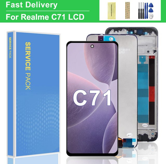 OPPO Realme C71 LCD Touchscreen Display Baugruppe 6,67 Zoll in Schwarz als Ersatzteil für Reparaturen - Bild 1
