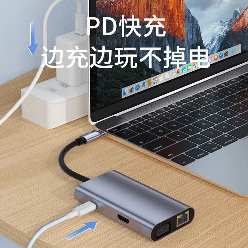 Basix USB C Hub mit HDMI 4K UHD, USB 3.0 und 100 W PD Schnellladung für MacBook Pro und Air - Bild 4
