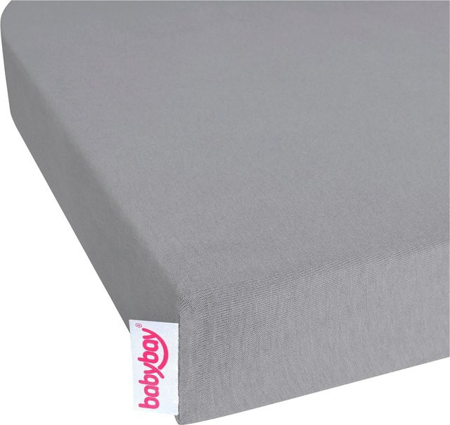Babybay Jersey-Spannbetttuch Deluxe für Beistellbetten in Grau - Bild 1