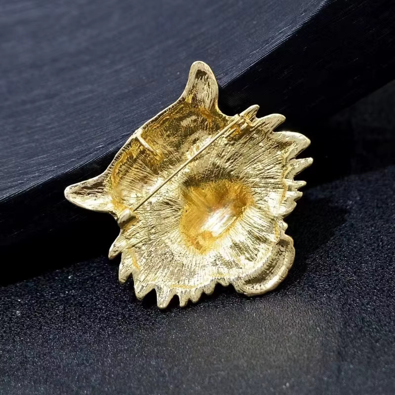 shmik Brosche Tiger Kopf, Gold, Kristall, Unisex - Bild 4