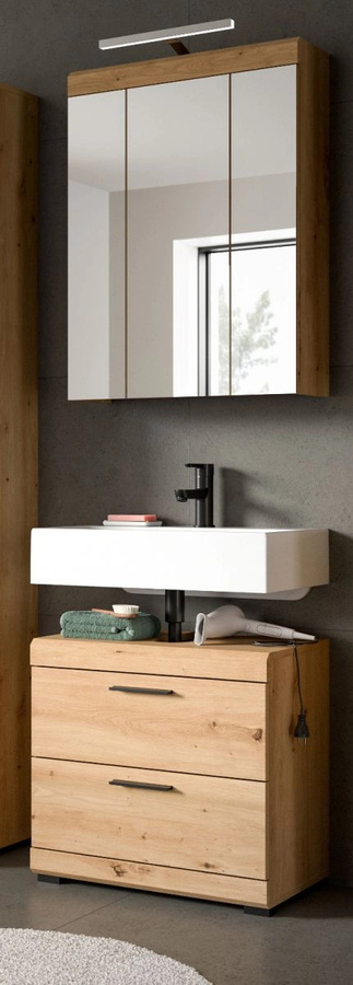 Badmöbel Set Shawn von Inn.Furn in Eiche Braun, 2-teilig, Wandmontage, Breite: 60 cm - Bild 1