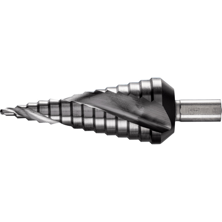 PFERD TOOLS Stufenbohrer HSS mit 14 Bohrstufen Ø 4-30mm, 3-Flächenschaft Ø 10mm, HICOAT beschichtet, Farbe: Silber - Bild 2