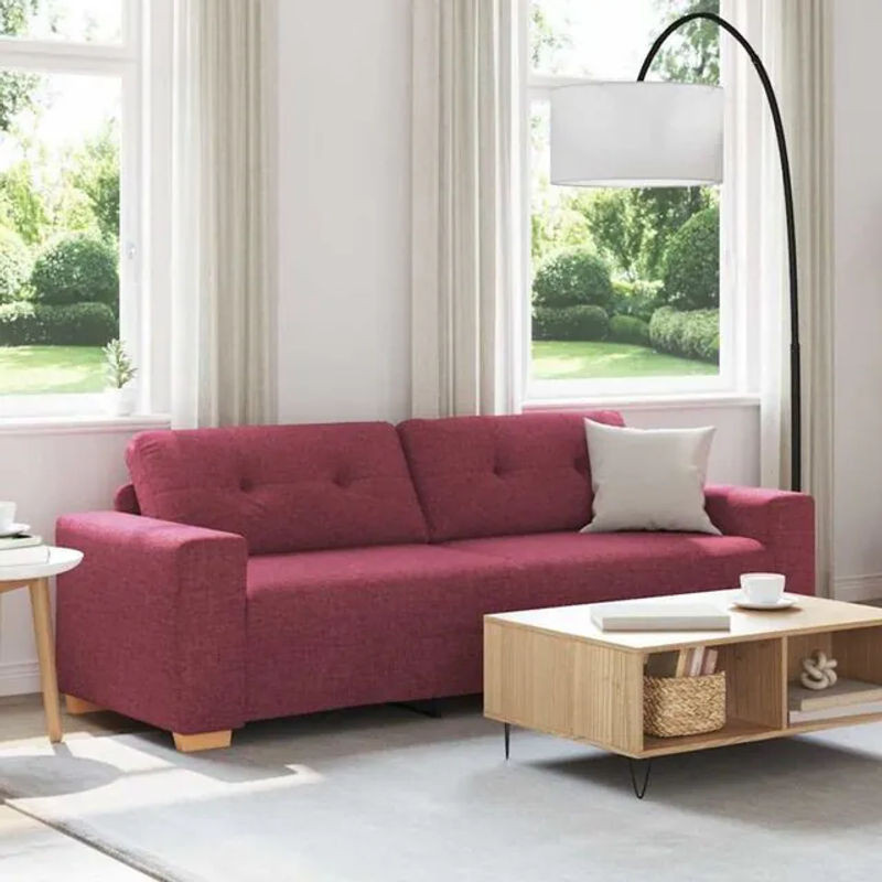 Modernes 3-Sitzer Sofa von Vidaxl in Rot aus Stoff und Holz, Breite: 180 cm - Bild 1