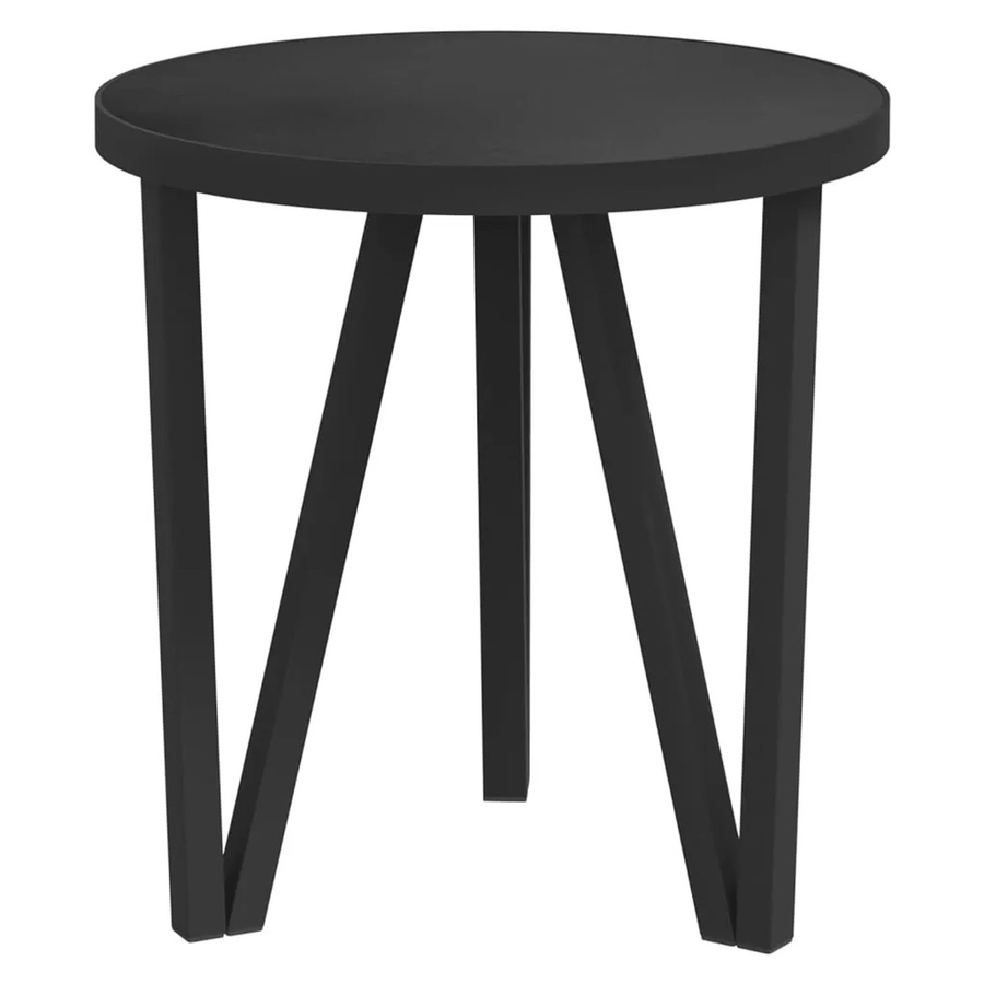 vidaXL Beistelltisch Schwarz im Industrie-Stil aus MDF und pulverbeschichtetem Stahl, Durchmesser: 35 cm, Höhe: 34 cm - Bild 2