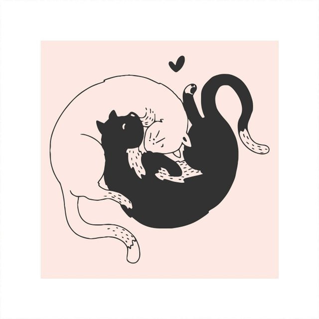 May&Berry Holzstempel Katzen in Rosa Nude B/B: 45 x 45 mm - Bild 1