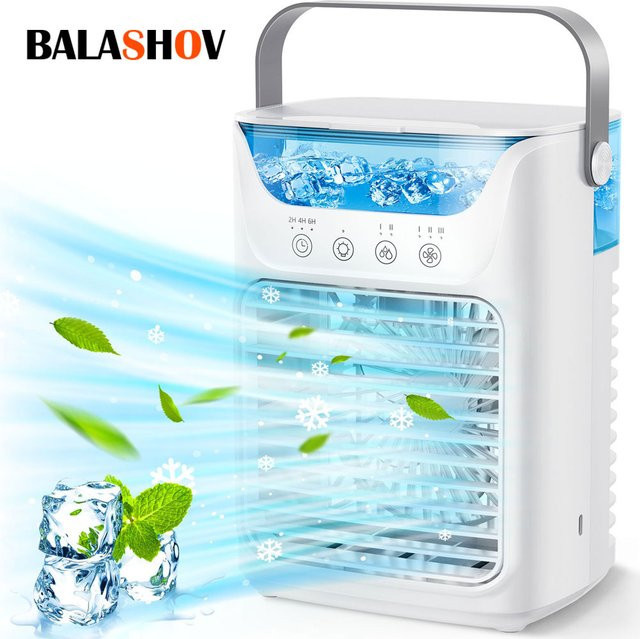 BALASHOV Tragbarer Luftkühler mit Wassertank und Timer in Weiß - Bild 1