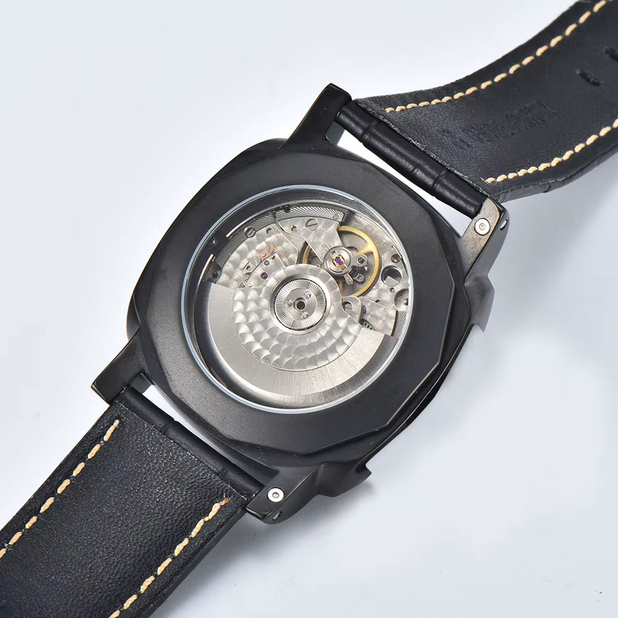 OUMASHI Armbanduhr, Automatik, Edelstahlgehäuse, 44 mm, Lederarmband, Herren - Bild 3