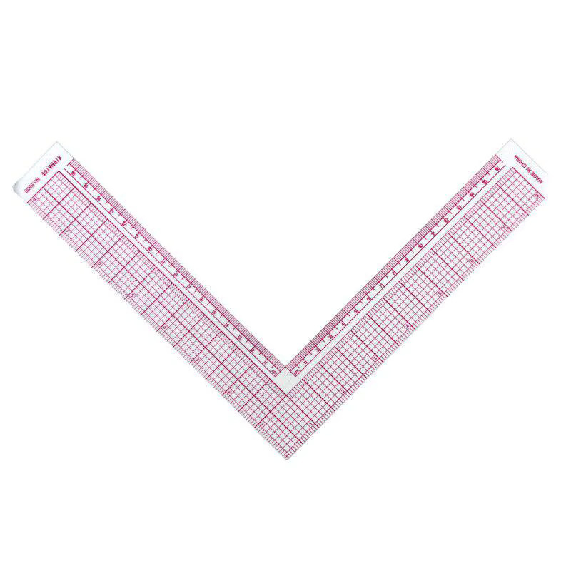 L-förmiges Quilt-Lineal aus transparentem Kunststoff für Patchwork und Schneidearbeiten - Bild 2