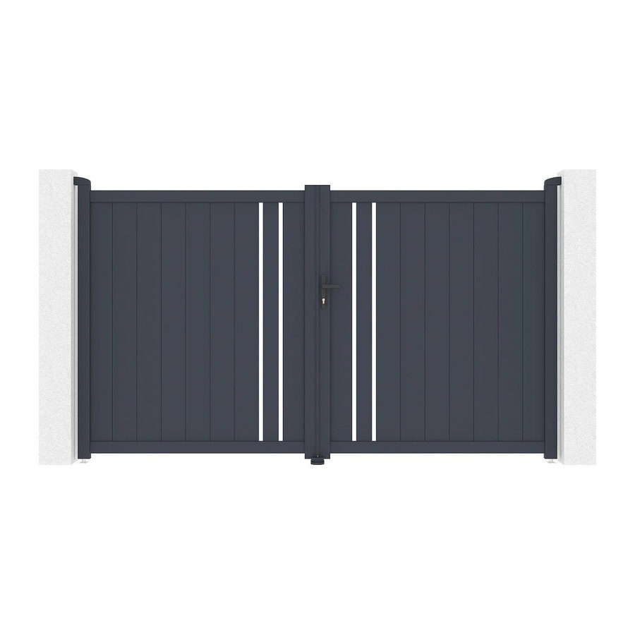Vente-unique Flügeltor Toroma aus Aluminium in Anthrazitgrau, Breite: 309 cm - Bild 2