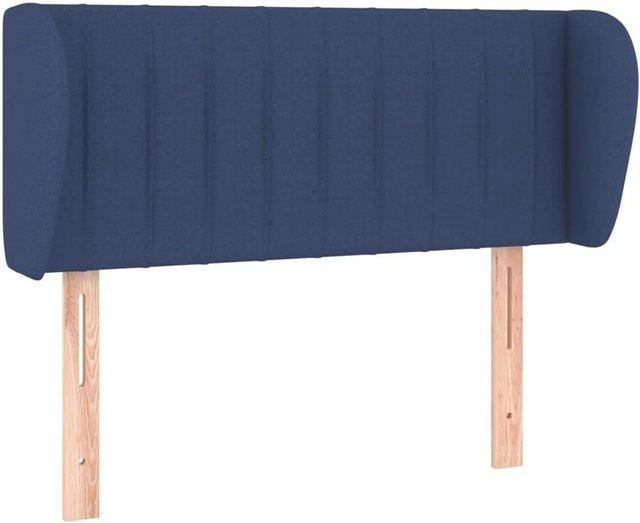 vidaXL Kopfteil mit Ohren in Blau aus Stoff, Breite: 103 cm, Tiefe: 23 cm, Höhe: 78-88 cm - Bild 1