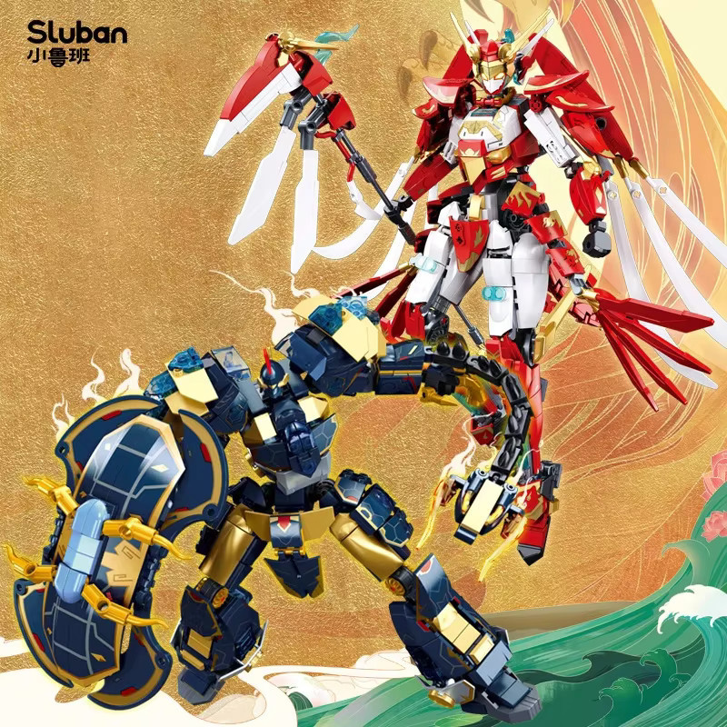 Sluban Roboterbausteine MOC Chinesischer Mech Bausatz mit Waffen aus Kunststoff, 1389 Teile - Bild 2