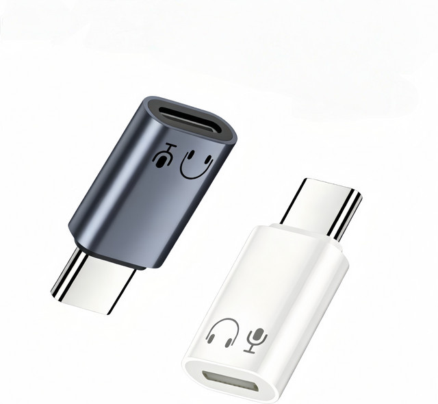 Lightning auf USB-C Audio-Adapter für Kopfhörer mit 3,5 mm Klinke in Schwarz oder Weiß - Bild 1