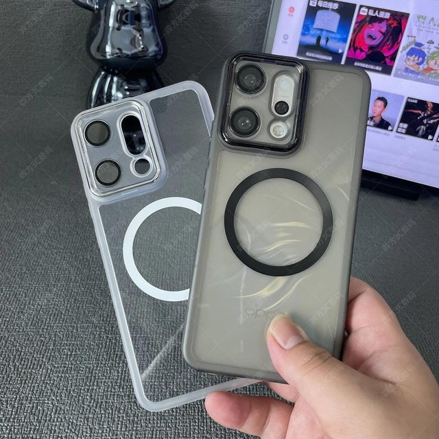 Transparente magnetische TPU-Schutzhülle für OPPO Reno 14F 14 Pro 13F 13 Pro A5 A5X A5i Pro A5M mit All-Inclusive-Objektivschutz in Lila - Bild 1