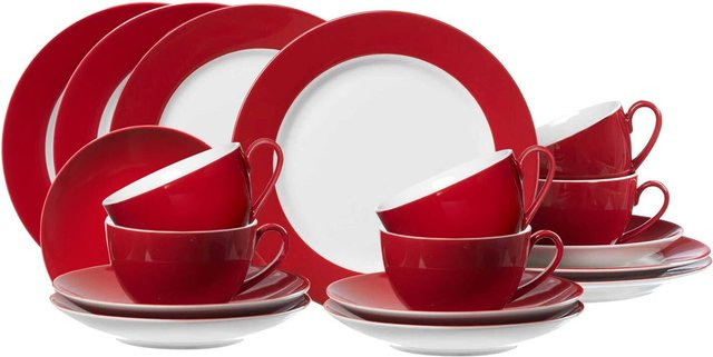 Ritzenhoff & Breker Kaffeeservice Doppio 18er Set aus Porzellan in Rot und Mehrfarbig - Bild 1