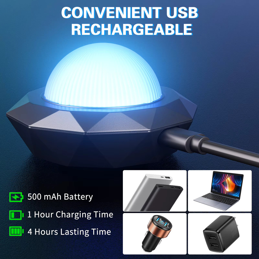 U'King 2er-Set USB Mini LED Disco Ball mit Sprachaktivierung und Stroboskop-Effekt in Schwarz und Multicolour - Bild 3