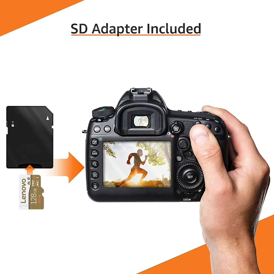 Lenovo Micro SD Speicherkarte UHS-I U3 A2 Klasse 10 mit 128 GB für Smartphone, GoPro und DJI - Bild 4