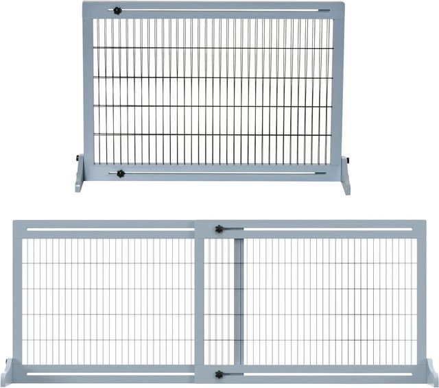 PawHut Hunde-Schutzgitter aus Kiefernholz und Stahl, Grau, B/H/L: 36 x 183 x 69 cm - Bild 1