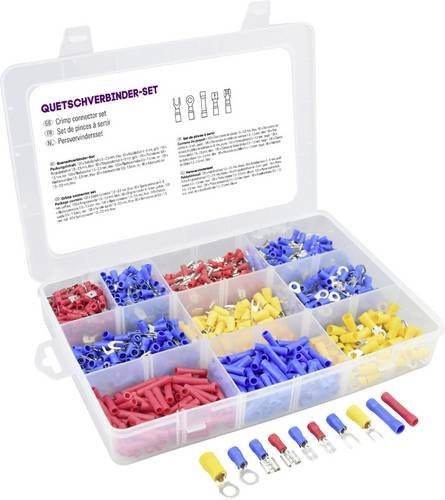 TRU Components 731306 Quetschverbinder-Sortiment in Blau, Gelb und Rot mit 0,50 mm² und 2,50 mm² (1000 Stück) - Bild 1