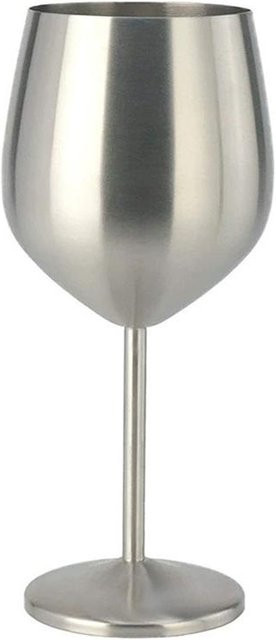 Yamiye Edelstahl Kelch für Rotwein und Cocktails, 500 ml, Grau - Bild 1