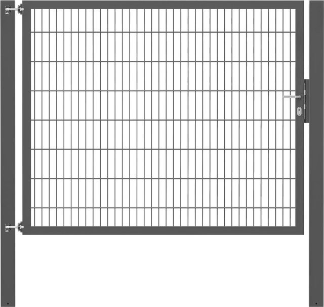 Einzeltor Flexo Plus in Anthrazit mit Pfosten, Breite: 200 cm, Höhe: 160 cm, Pfostenmaße: 100 x 100 cm - Bild 1