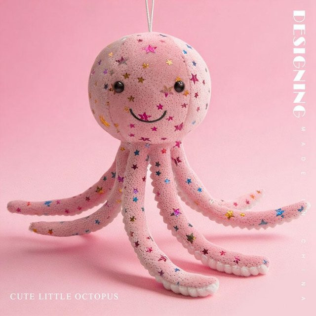 Yiran Health & Beauty Oktopus Plüschtier, Stoffpuppe, Rosa / Pink - Bild 1