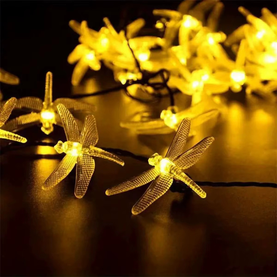 Peach Forest Solar Libellen LED Lichterkette mit 20 LEDs, 5m Länge, wasserdicht, 8 Modi für Garten und Terrasse - Bild 2