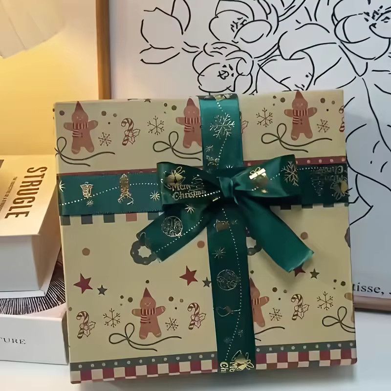 DUTRIEUX Weihnachtsband bedruckt in Rot und Grün, 23 Meter Bastelband für Geschenktüten und Blumendekoration - Bild 3