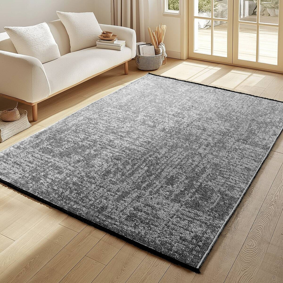 Ayyildiz Kurzflorteppich Space in Grau mit Vintage-Muster im Boho-Stil, Breite: 200 cm, Länge: 290 cm - Bild 2