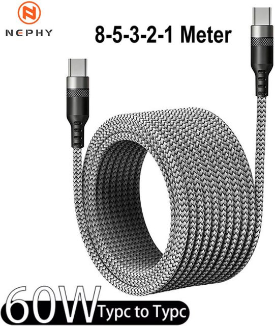 Nephy USB-C zu Typ-C Kabel PD 60W Schnellladegerät in Rot - Bild 1