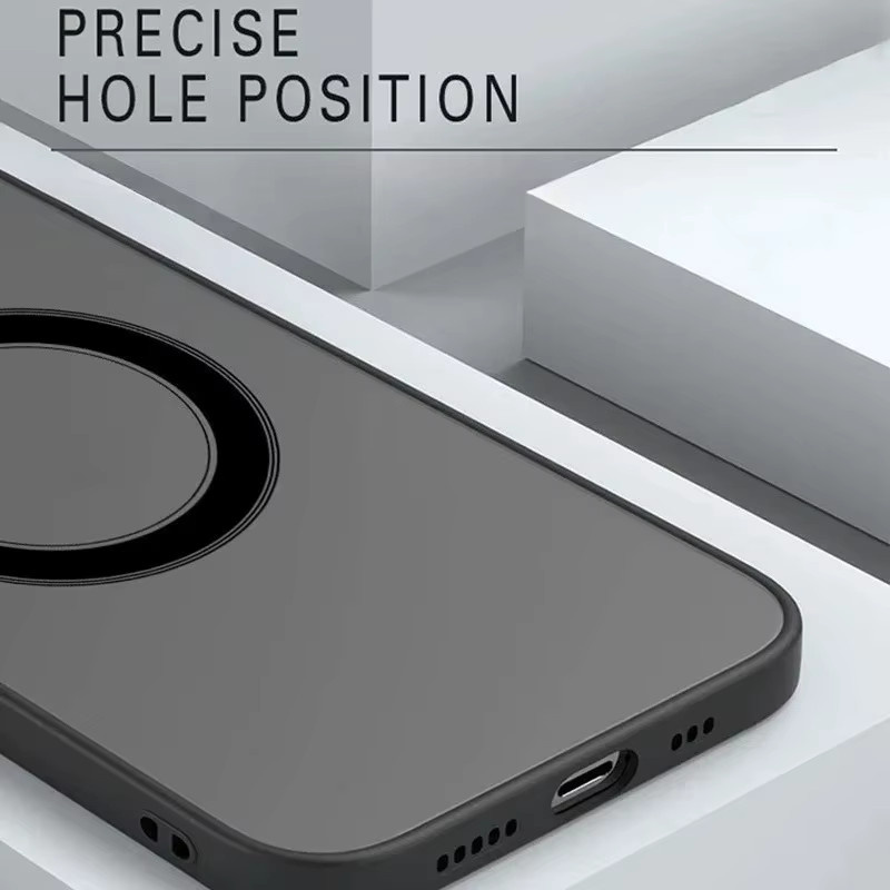 CHUBAN Magnetische MagSafe Handyhülle mit mattem Finish für iPhone 12 bis iPhone 18 Pro Max Mini Plus, stoßfest, transparent/grün - Bild 2