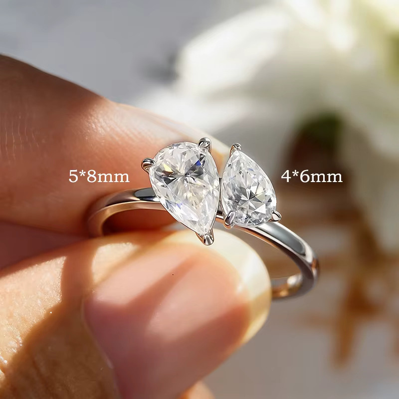 Smyoue Ehering, 925 Silber, Moissanit, Damen - Bild 3