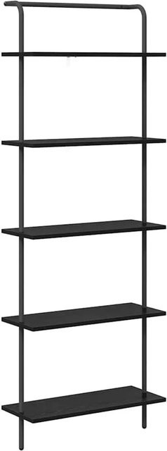 vidaXL Bücherregal in Schwarz und Eichen-Optik, modernes Standregal aus Holzwerkstoff und Stahl, B: 60 cm, T: 24 cm, H: 168 cm - Bild 1