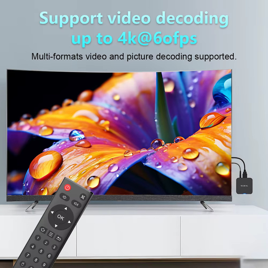 WUDUNG TX1 Smart TV Box mit Android 10.0, Allwinner H313 Quad-Core, 2GB RAM, 16GB ROM, 4K HDR, 2,4G WLAN, Schwarz - Bild 4