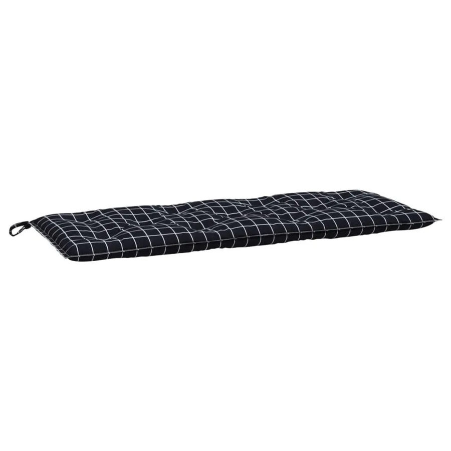 vidaXL Gartenbank-Auflage aus Polyester in Schwarz mit Karomuster, wasserabweisend und UV-beständig, B/T/H: 120 x 50 x 7 cm - Bild 2