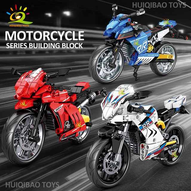 HUIQIBAO Mechanische Geschwindigkeit Motorrad, Baustein Set, Fahrzeuge - Bild 1