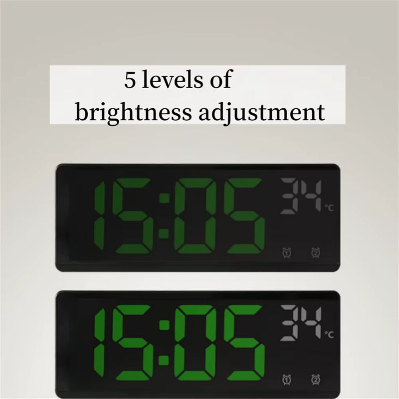 Digitaler Wecker mit Sprachsteuerung und Thermometer in Schwarz, LED Tischuhr mit Dual Alarm, Schlummerfunktion und Nachtmodus - Bild 2