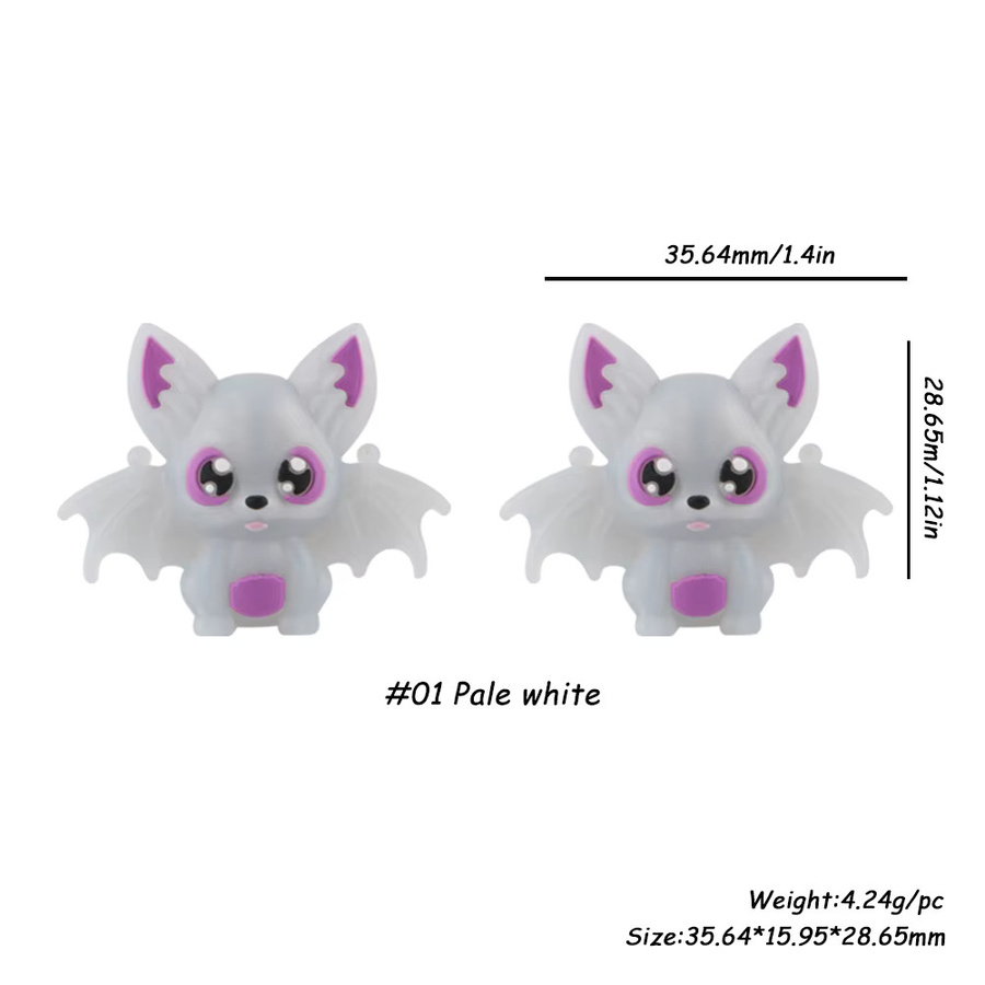 5 Stück Silikonperlen, 3D-Perlen, Fledermaus, Tiere, Unisex - Bild 2