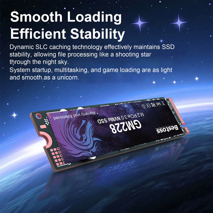 Bestoss M2 2280 NVMe SSD Interne M.2 PCIe 3.0 x4 Solid State Drive in Schwarz - Bild 2