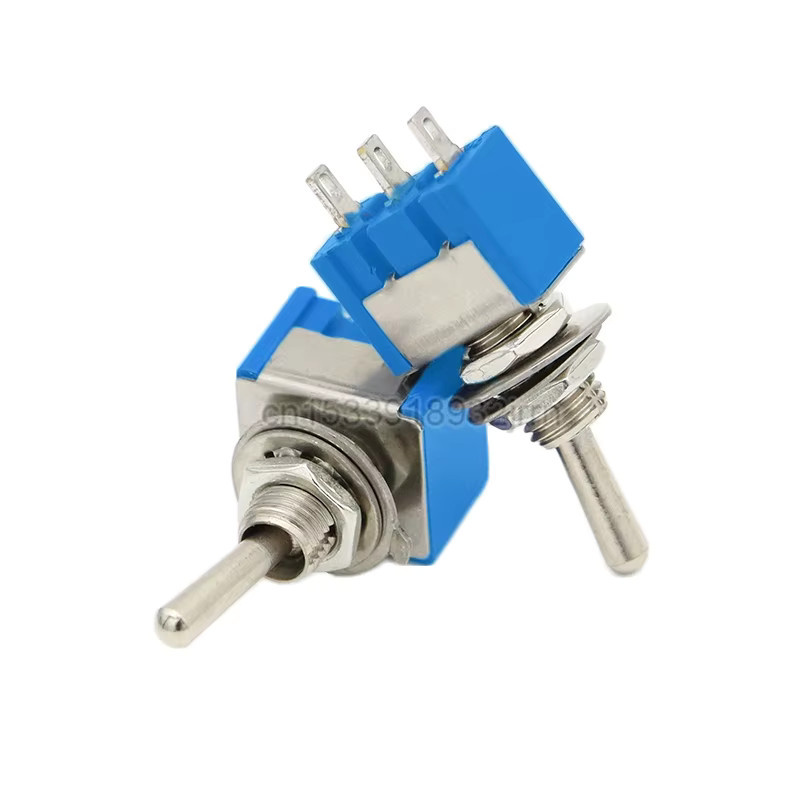 5er Set Hellblaue Kippschalter mit wasserdichter Kappe, MTS-102 und MTS-103, 3-Pin oder 6-Pin, 3 Positionen, AC 125V/6A 250V/3A - Bild 2