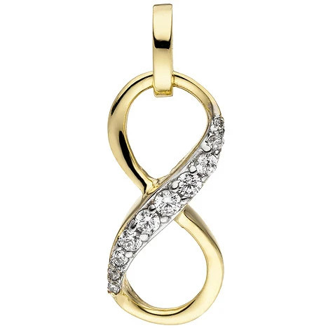 Colfem Anhänger Unendlichkeit, 375 Gelbgold, Zirkonia, Unisex - Bild 1