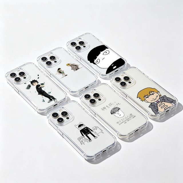 Amine Mobs Psycho 100 Handyhülle Transparent für iPhone 11 bis iPhone 17 Pro Max Plus Mini - Bild 1