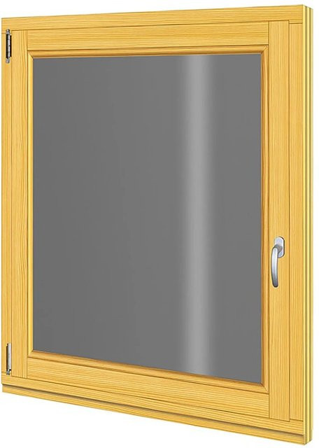 Roro Holzfenster Fichte Braun mit Kipp-Dreh-Funktion B: 98 cm, H: 108 cm - Bild 1