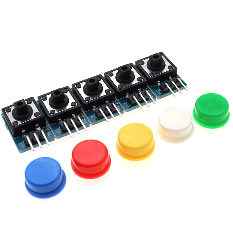 5 Stück Große Schlüssel-Modul-Tasten mit Licht und High-Level-Ausgang für Arduino oder Raspberry Pi, 12 x 12 mm - Bild 2