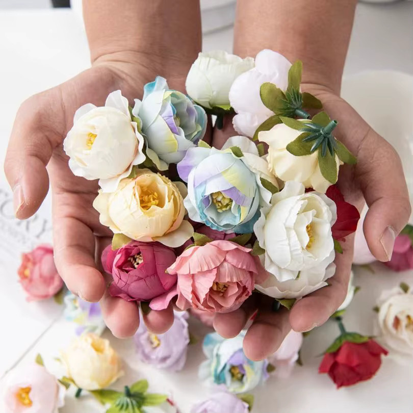 TTCY Künstliche Seidenrosen in Mehrfarbig und Pink für Hochzeiten, Dekoration und DIY-Projekte - Bild 2