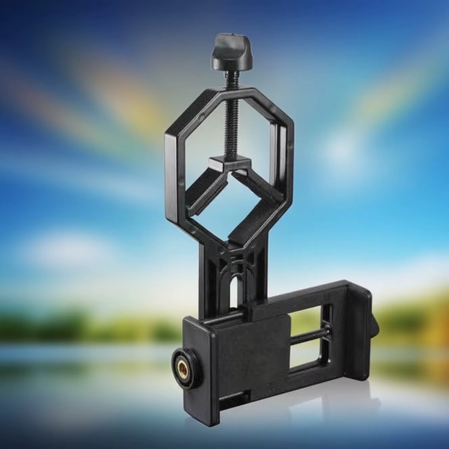 Multifunktionaler Aluminium-Telefonadapter in Schwarz für Teleskope, Ferngläser und Monokulare zur stabilen Fotografie - Bild 2