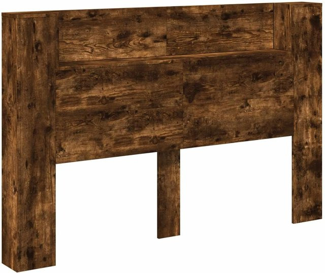 vidaXL Kopfteil-Schrank mit integrierter LED-Beleuchtung in Geräucherte Eiche, Wandmontage, B/H/T: 160 x 103,5 x 16,5 cm - Bild 1