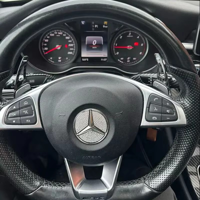 ABS Carbon Faser Schaltwippen für Mercedes Benz A B C E GLE Klasse W176 W205 W246 C117 W218 in Schwarz - Bild 3