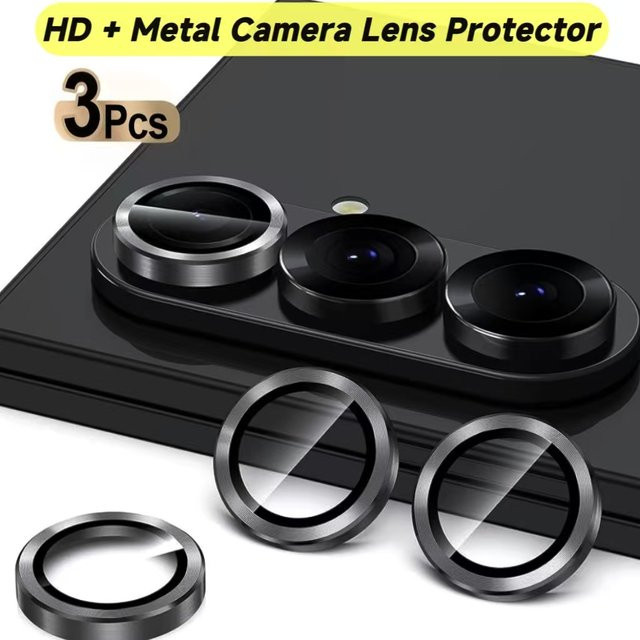 3-teiliges Set Samsung Galaxy Kameralinsen-Schutz in Schwarz für Galaxy A57 A37 A16 A55 A54 A34 A14 A15 S26 S25 S24 S23 FE Plus S25FE S24FE S23FE - Bild 1