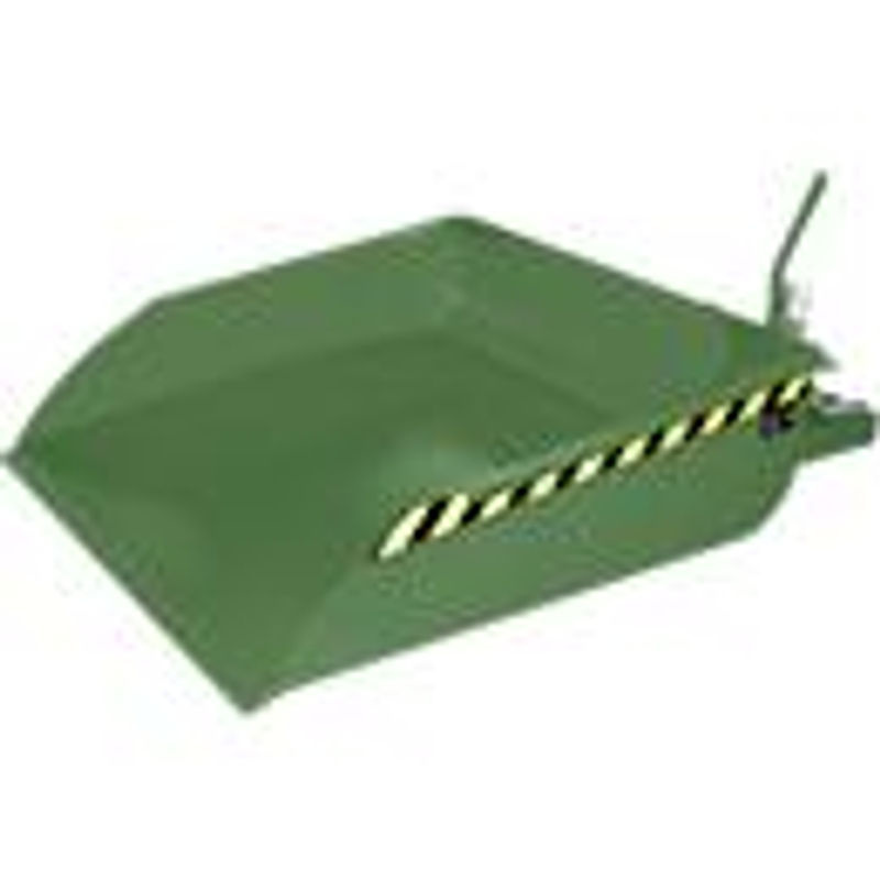 Bauer Staplerschaufel BSI 50 mit Seilzug-Entriegelung aus Stahl, Resedagrün, B/T/H: 133,0 x 181,0 x 71,0 cm - Bild 3